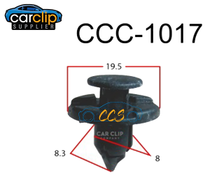 Nissan Black Rivet Clips 25pcs CCS-1017