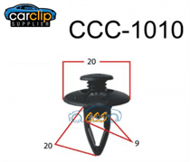 Toyota Black Scrivet Clips 25pcs CCS-1010 