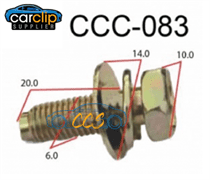 8.8 M6 10mm Head- Bolt with Spring Washer 25pcs  CCS-0083 